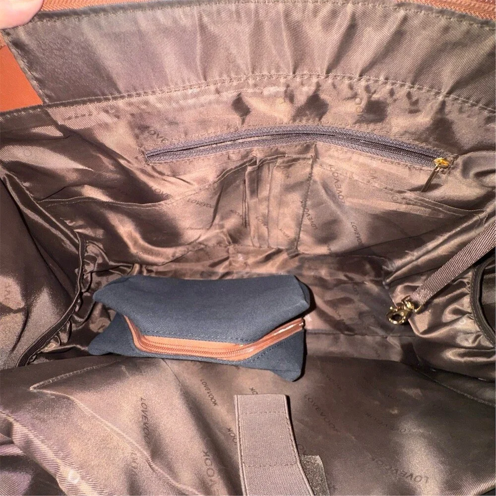 LOVEVOOK Laptop Tote Computer‎ Office Bag Womens Large 15.6” Black Brown Trim